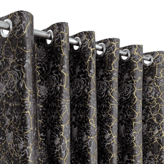 Premium Shade Textured Velvet Curtain -  Brown