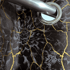 Premium Shade Textured Velvet Curtain -  Brown