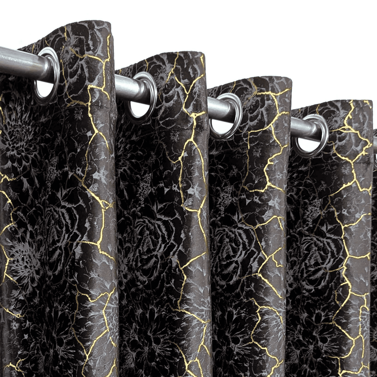 Premium Shade Textured Velvet Curtain -  Brown