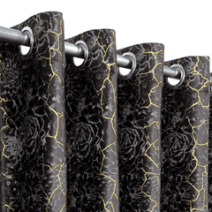 Premium Shade Textured Velvet Curtain -  Brown