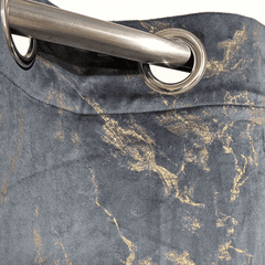 Premium Golden Textured Velvet Curtain -  Grey