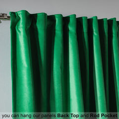 Green velvet curtains