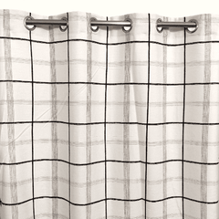 Duck Cotton Curtain - Checkered Off-White