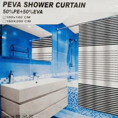 PEVA Waterproof Bathroom Shower Curtain – White Black