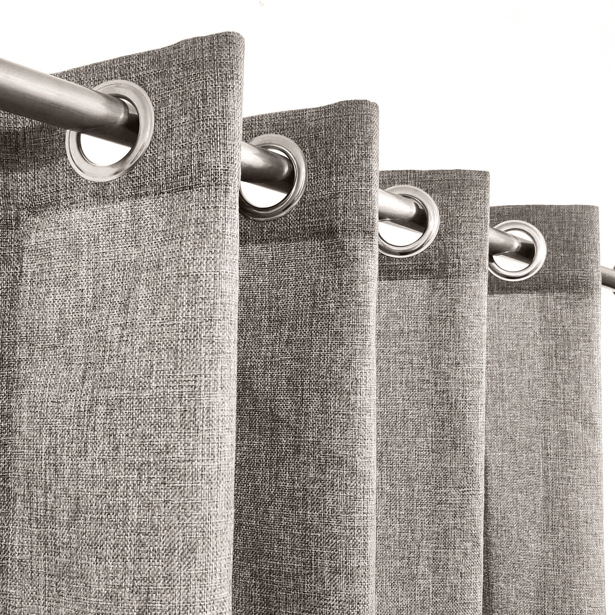 Premium Jute Curtains - Grey