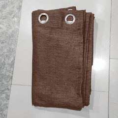 Premium Jute Curtains - Dotted Brown