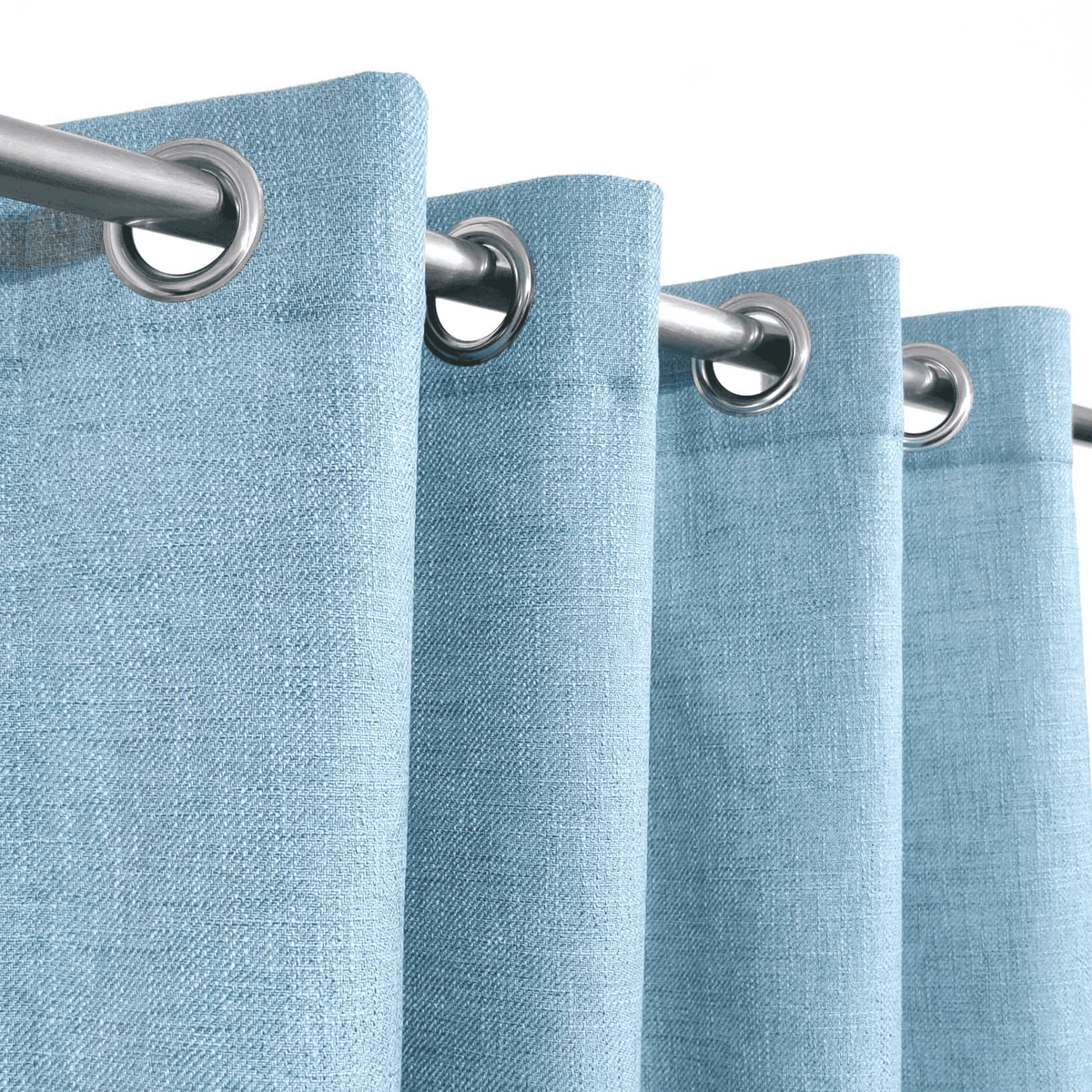 Premium Jute Curtains - Sky Blue