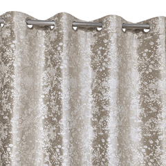 Premium Golden Textured Velvet Curtain -  Beige