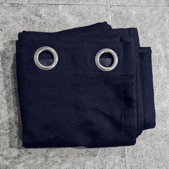 Premium Jute Curtains - Navy Blue