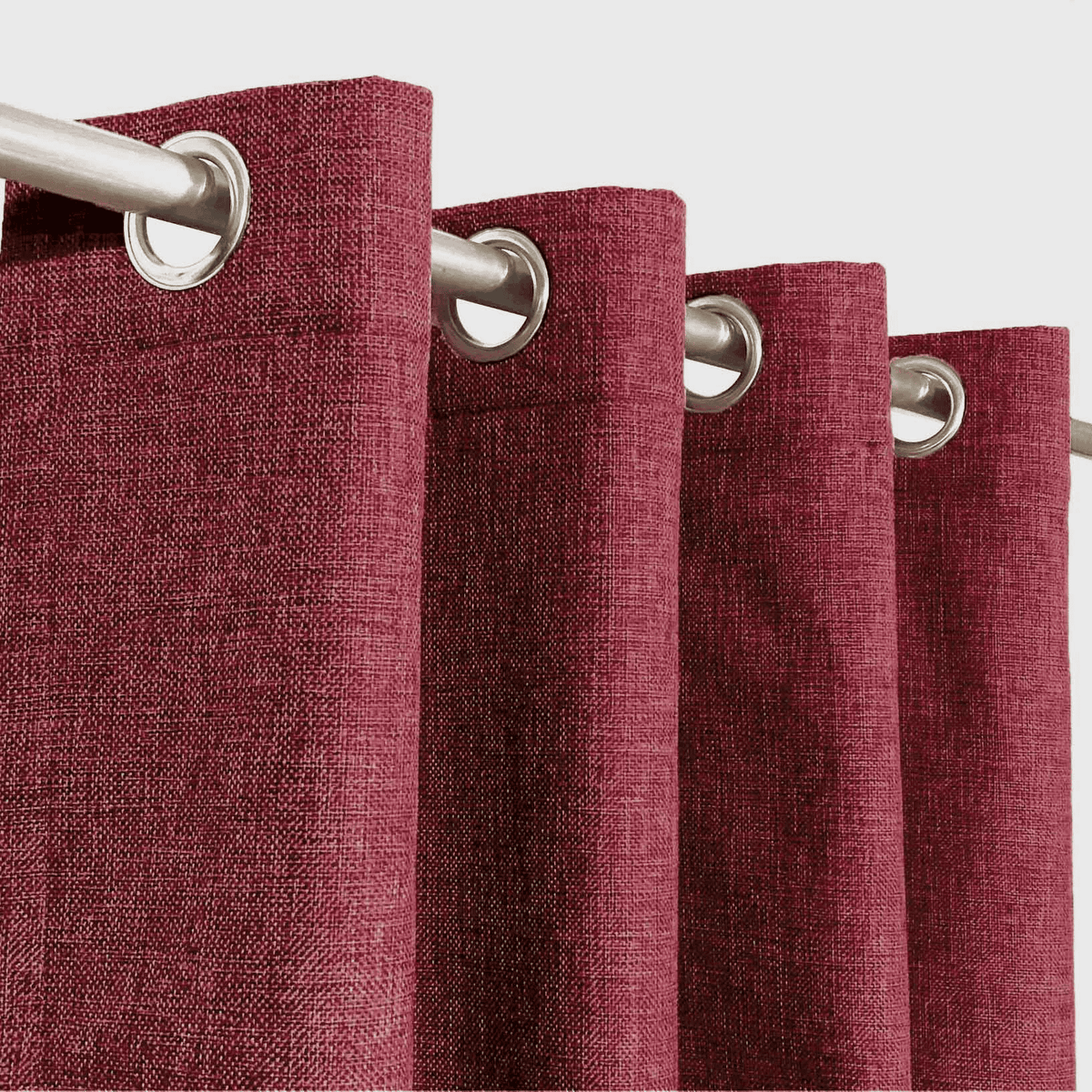 Premium Jute Curtains - Maroon