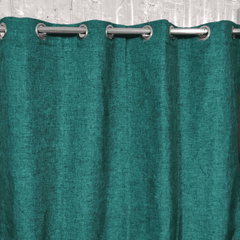 Premium Jute Curtains - Teal Green
