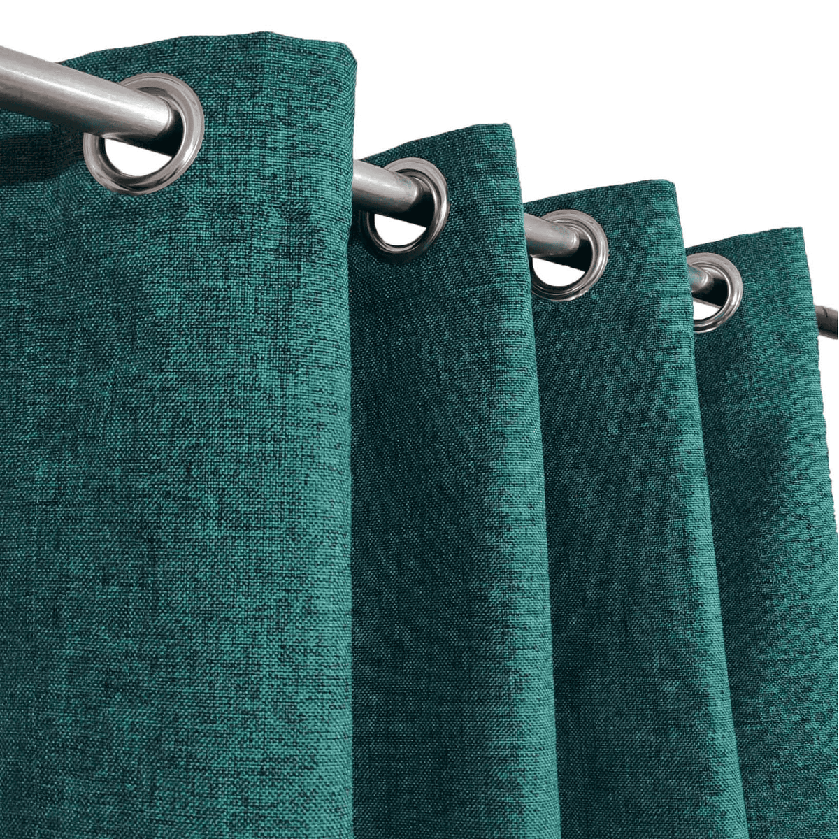 Premium Jute Curtains - Teal Green