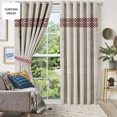 Premium Versace Velvet Curtain Panels  - Beige