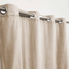 Premium Self Embossed Velvet Curtain - Beige