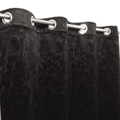 Premium Self Embossed Velvet Curtain - Dark Brown
