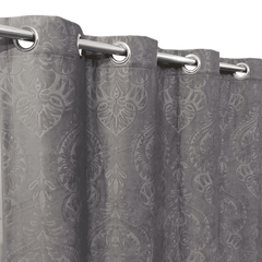 Premium Self Embossed Velvet Curtain - Grey