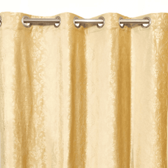 Premium Self Embossed Velvet Curtain - Golden