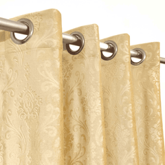Premium Self Embossed Velvet Curtain - Golden