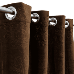 Premium Self Embossed Velvet Curtain - Medium Brown