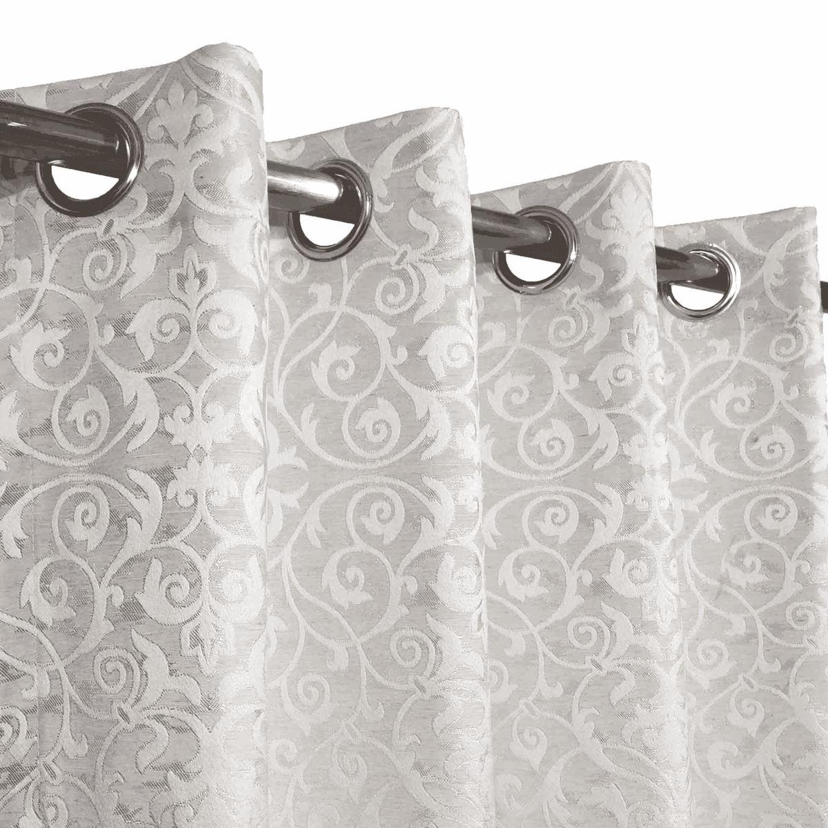 Self Print Thick Shanghai Curtain - Grey White 3