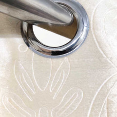 Self Embossed Velvet Curtain Off White 2
