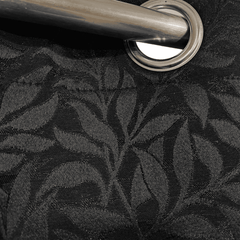 Self Print Thick Shanghai Curtain - Black 2-1-4