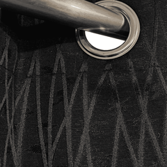 Self Print Thick Shanghai Curtain - Black 3-3