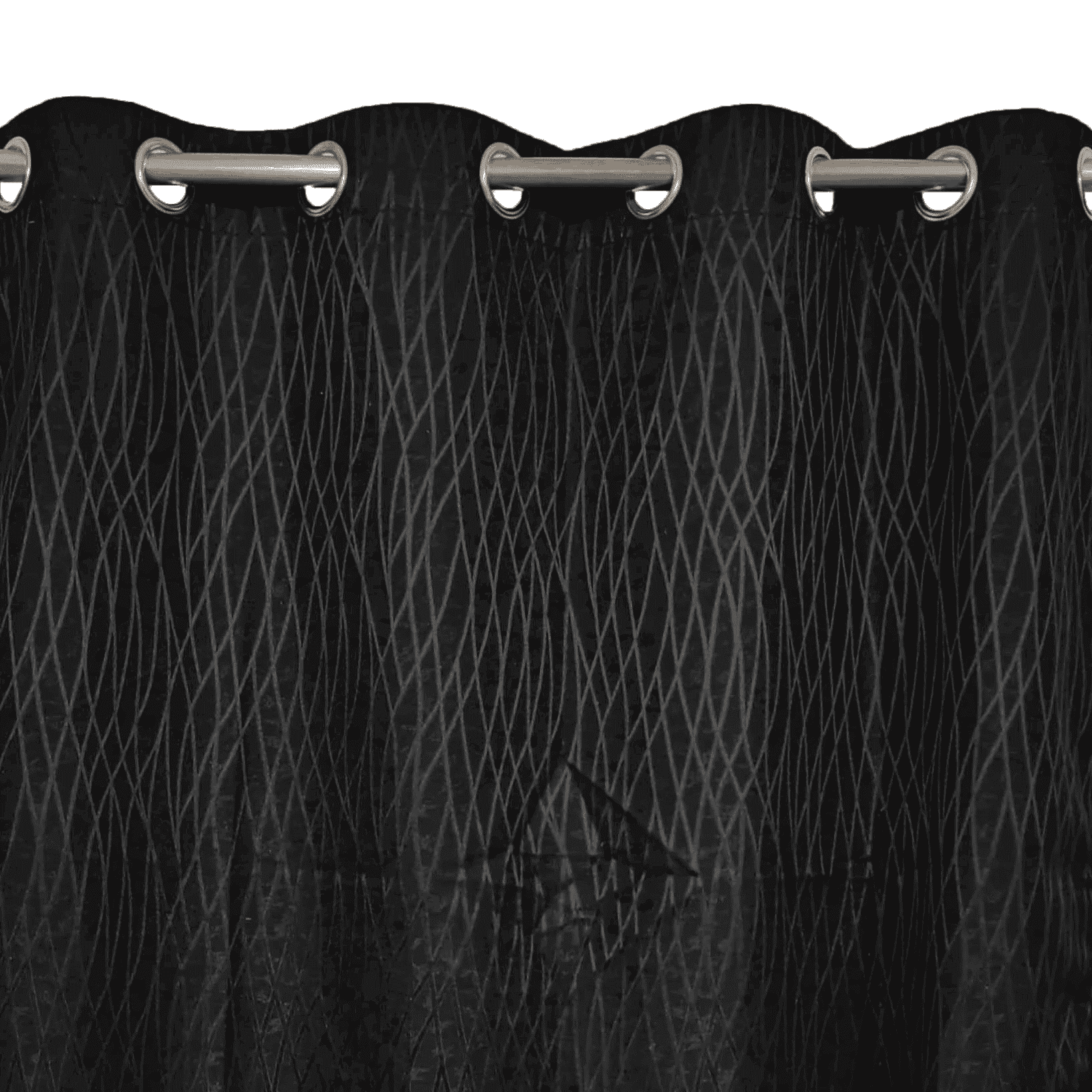 Self Print Thick Shanghai Curtain - Black 3-4-1