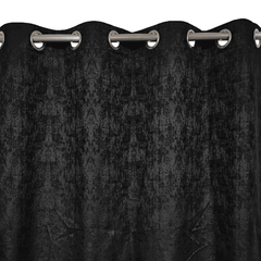 Self Print Thick Shanghai Curtain - Black 4-3