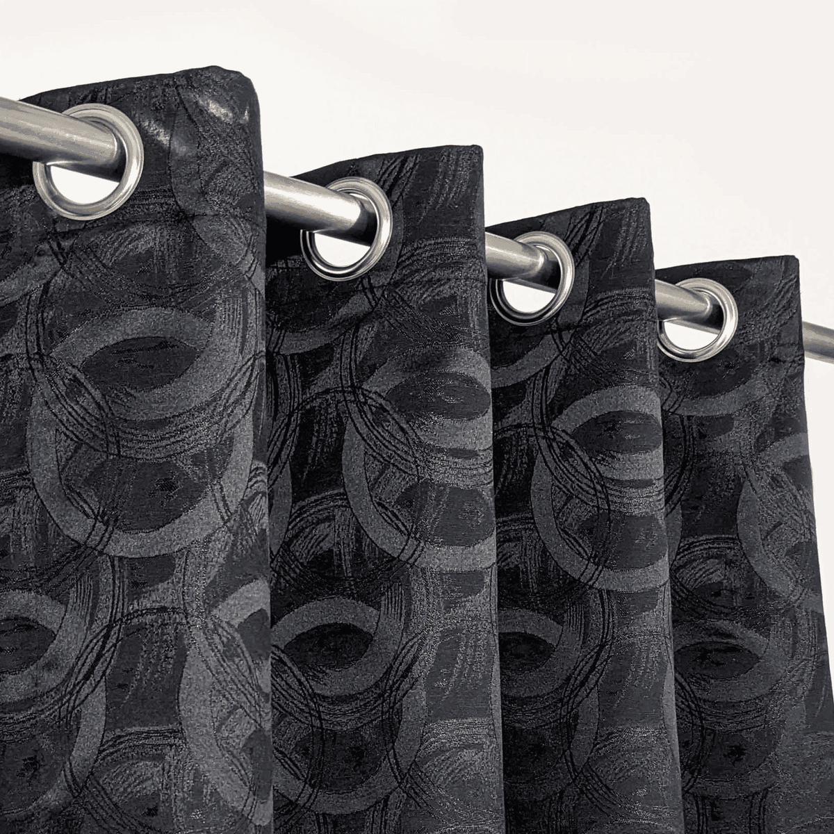 Self Print Thick Shanghai Curtain - Black 5