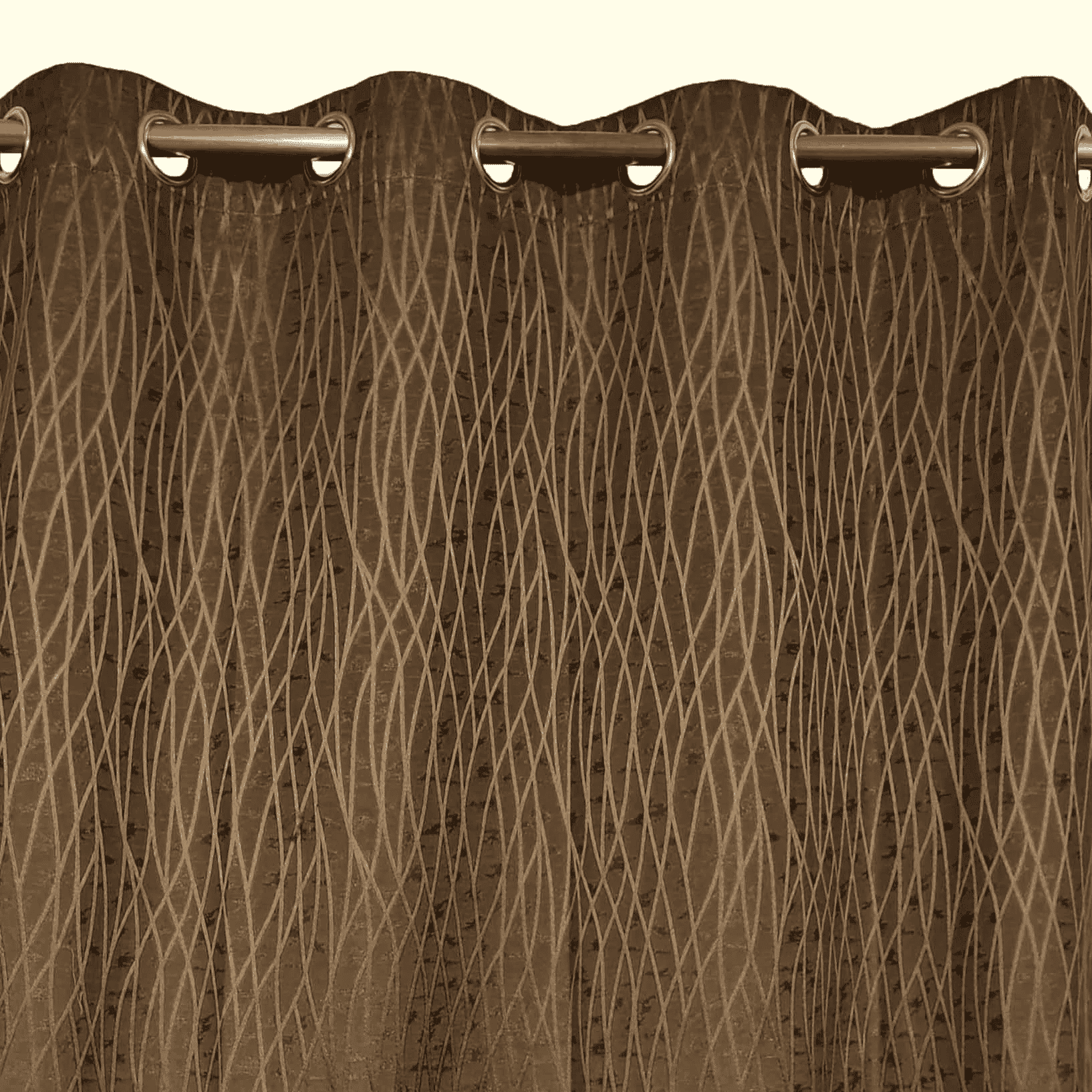 Self Print Thick Shanghai Curtain - Brown 2-3