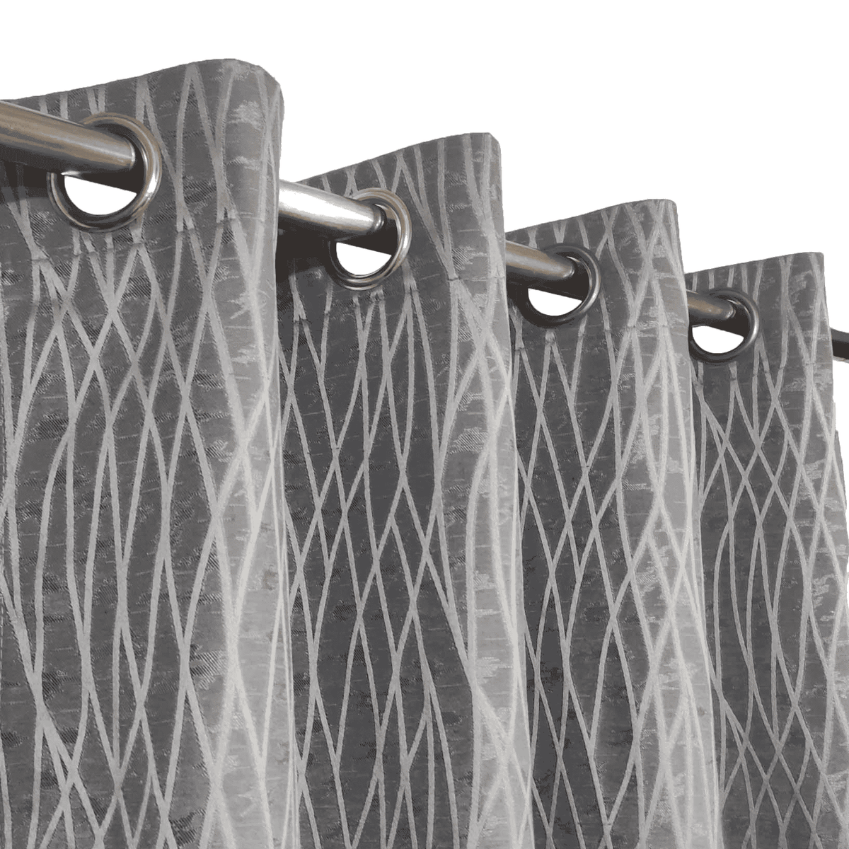 Self Print Thick Shanghai Curtain - Grey 6
