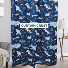 Shark kids curtains