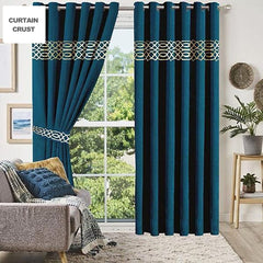 Versace Velvet Curtain Panels - Dark Cyan