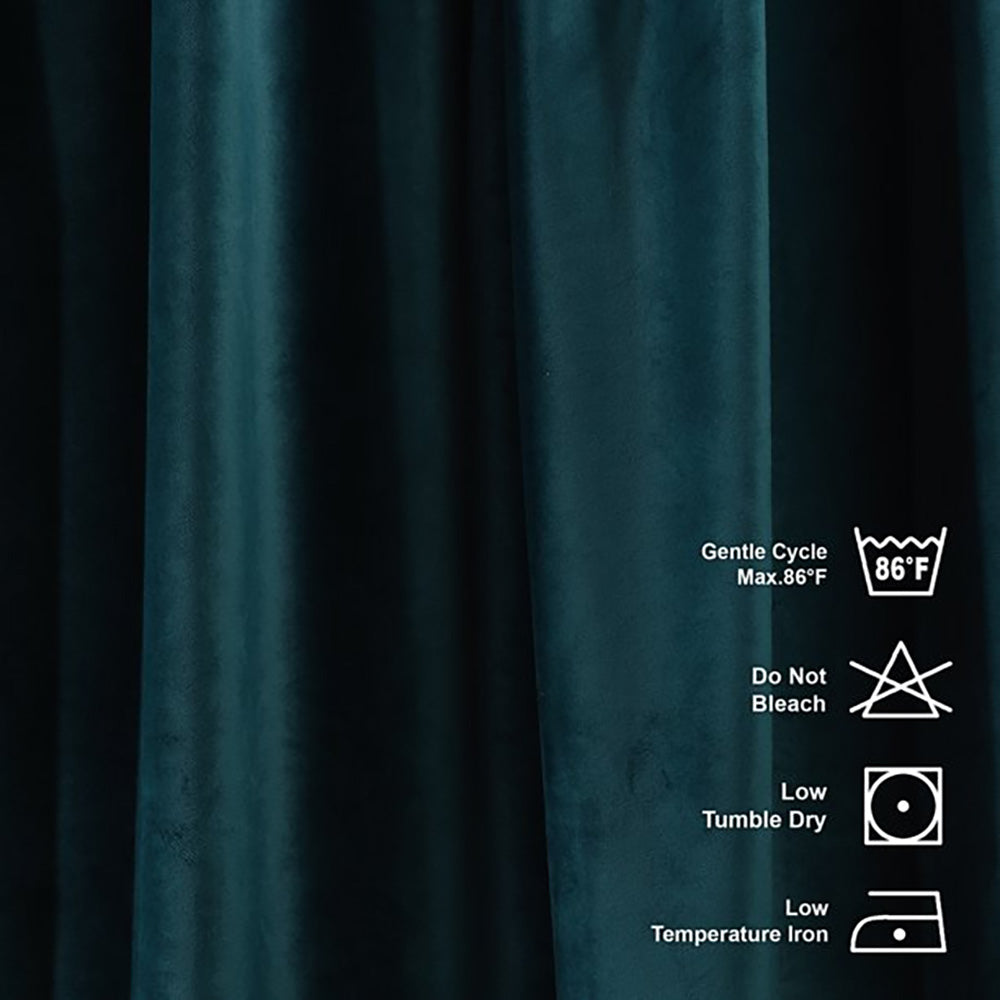 bluish cyan velvet curtains