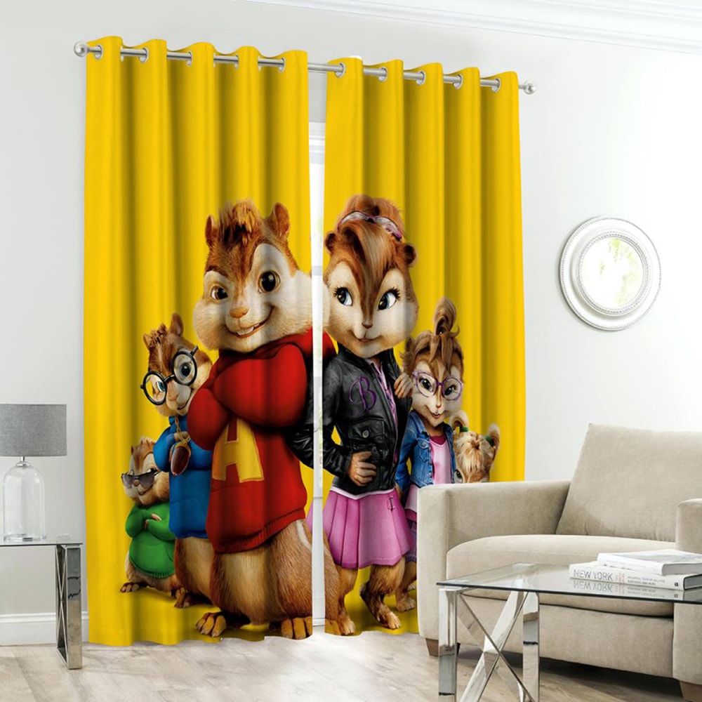 cat kids curtains