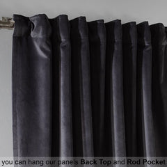 charcoal velvet curtains
