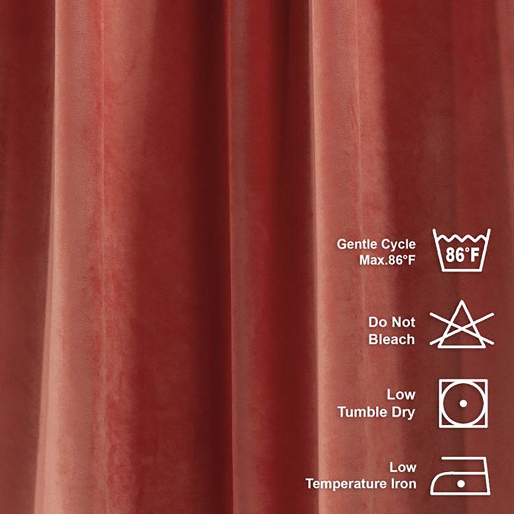 coral velvet curtain