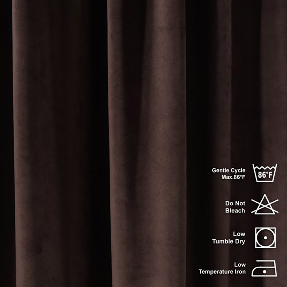dark brown velvet curtains