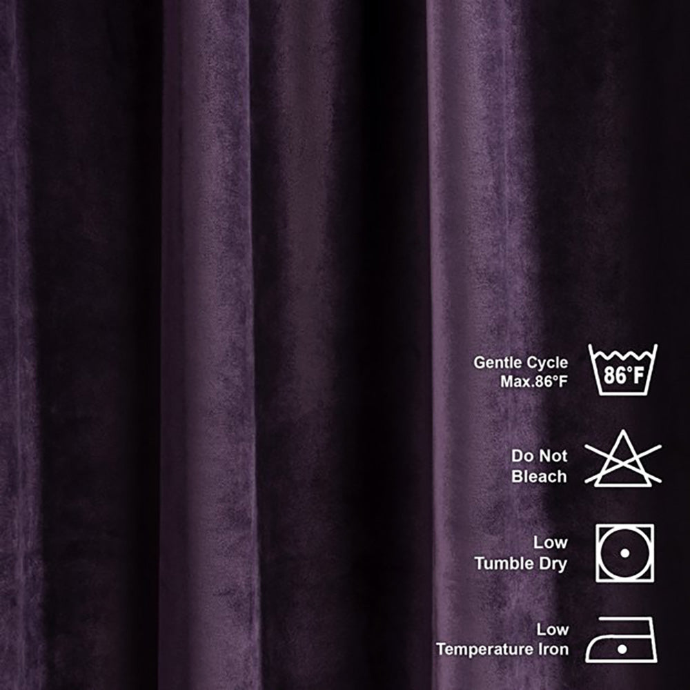 magenta velvet curtain
