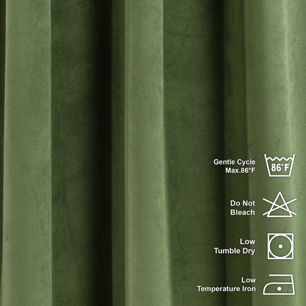 olive green velvet curtains