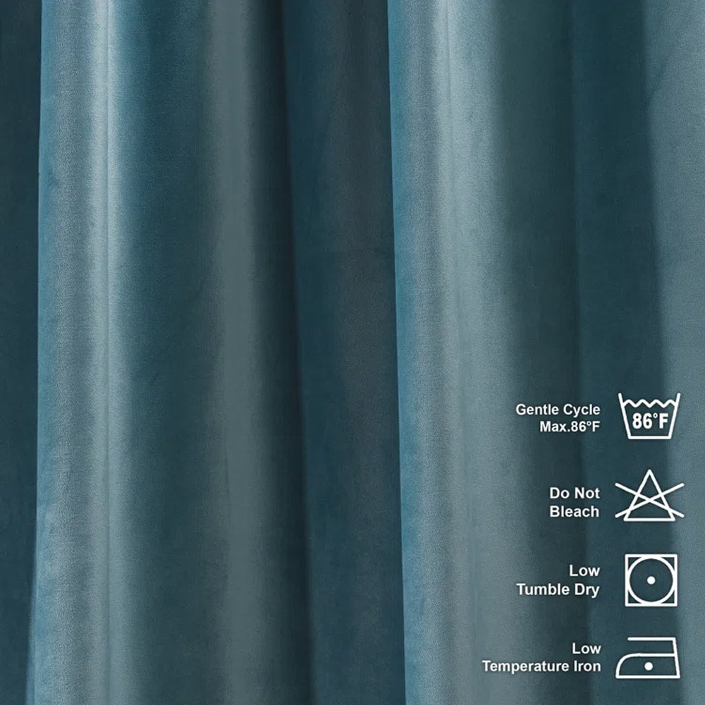 velvet curtain - maya blue