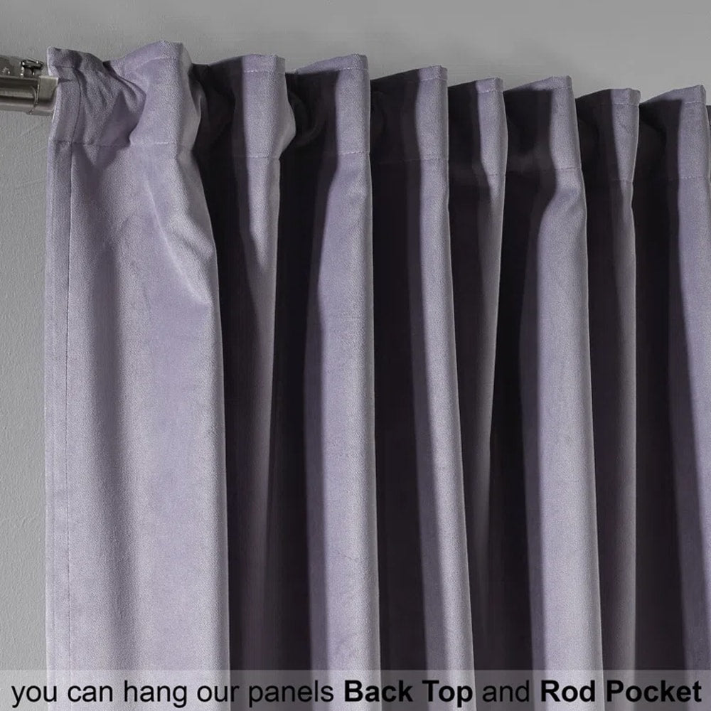 velvet curtains - heather purple color