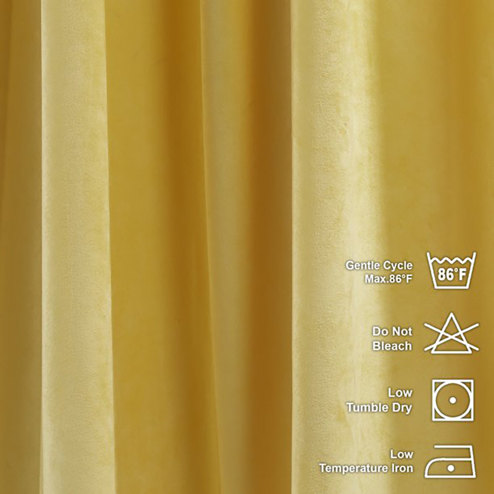 yellow velvet curtain